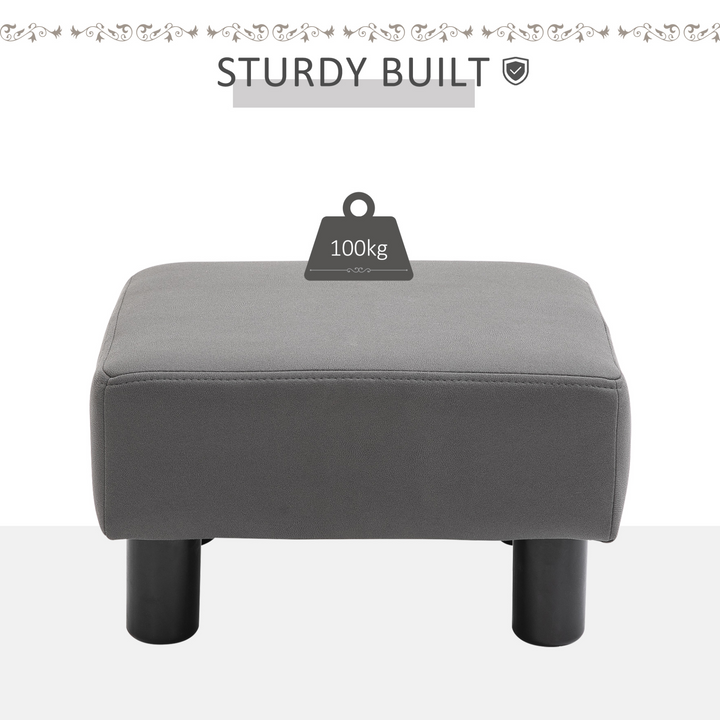 Grey Footstool - Small Seat & Foot Rest for Home Office - 40 x 30 x 24cm - Chic, Comfortable, and Functional - Premium  from Home Treasures - Just £41.99! Shop now at Home Treasures