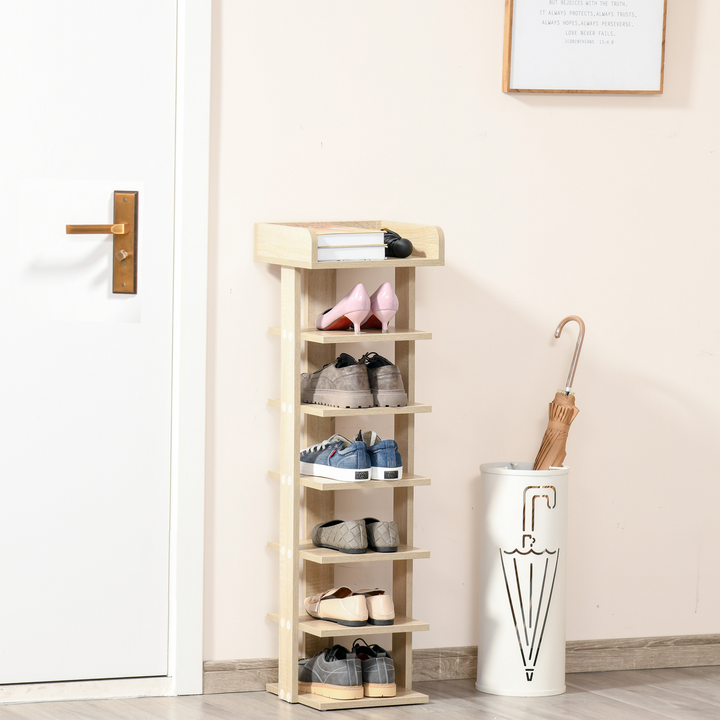 Oak Shoe Rack with 6 Layers - Modern & Space-Saving Shoe Storage Organizer - Premium  from Home Treasures - Just £55.99! Shop now at Home Treasures