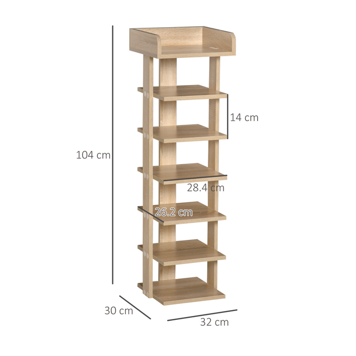 Oak Shoe Rack with 6 Layers - Modern & Space-Saving Shoe Storage Organizer - Premium  from Home Treasures - Just £55.99! Shop now at Home Treasures