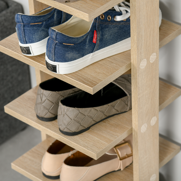 Oak Shoe Rack with 6 Layers - Modern & Space-Saving Shoe Storage Organizer - Premium  from Home Treasures - Just £55.99! Shop now at Home Treasures