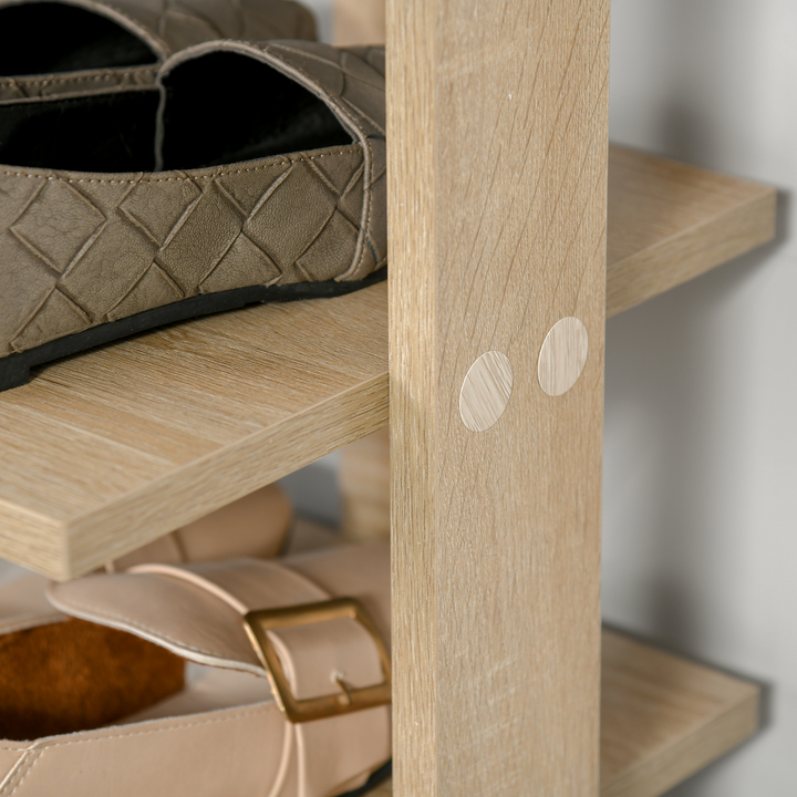 Oak Shoe Rack with 6 Layers - Modern & Space-Saving Shoe Storage Organizer - Premium  from Home Treasures - Just £55.99! Shop now at Home Treasures