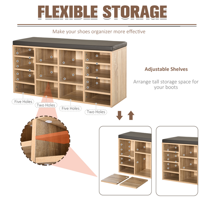 Multi-Storage Shoe Rack with 14 Compartments in Brown - Premium  from Home Treasures - Just £107.99! Shop now at Home Treasures