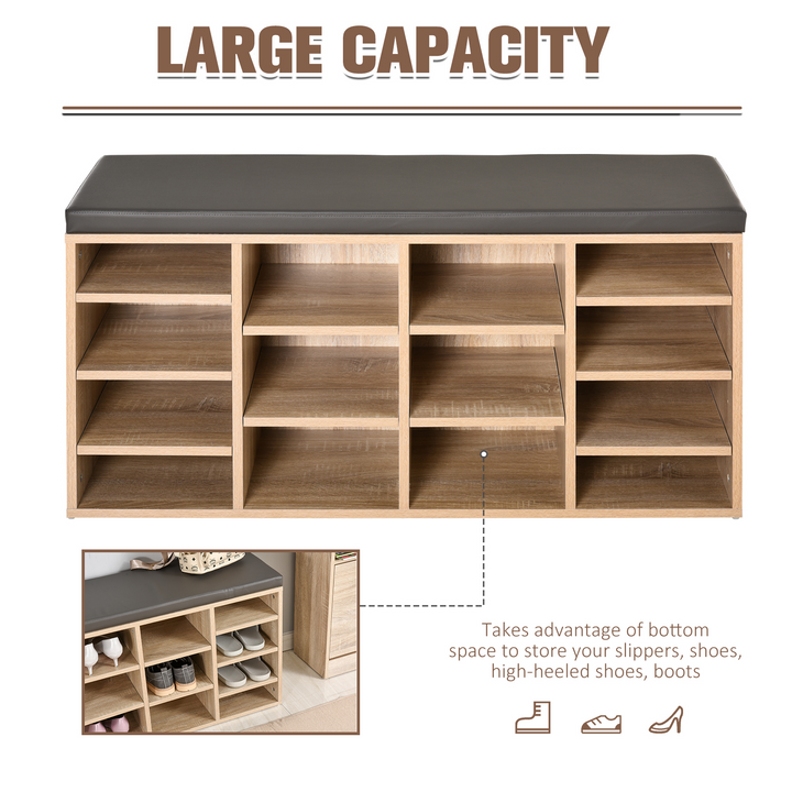 Multi-Storage Shoe Rack with 14 Compartments in Brown - Premium  from Home Treasures - Just £107.99! Shop now at Home Treasures