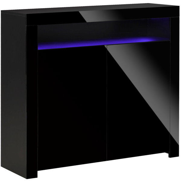 High Gloss LED Cabinet/Sideboard with RGB Lighting in Black - Modern Storage Solution, 97 x 107 x 35 cm - Premium  from Home Treasures - Just £166.99! Shop now at Home Treasures