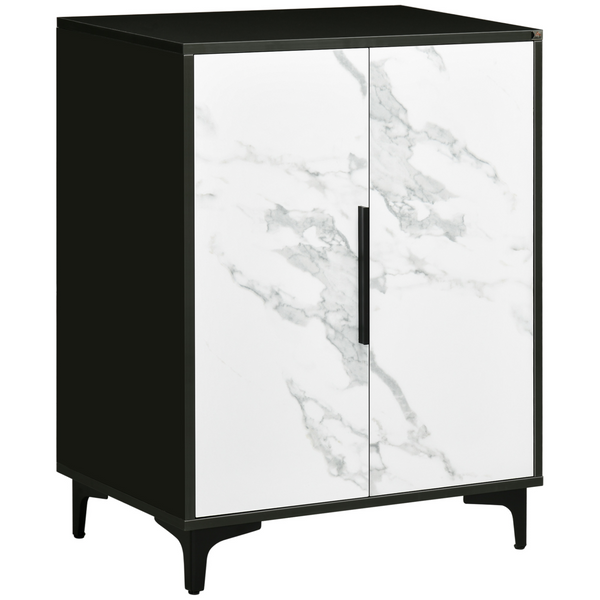 Sleek Modern Style Storage Cabinet with Black Marble Effect - Perfect for Entryway, Hallway, and Living Room Organization - Premium  from Home Treasures - Just £89.99! Shop now at Home Treasures