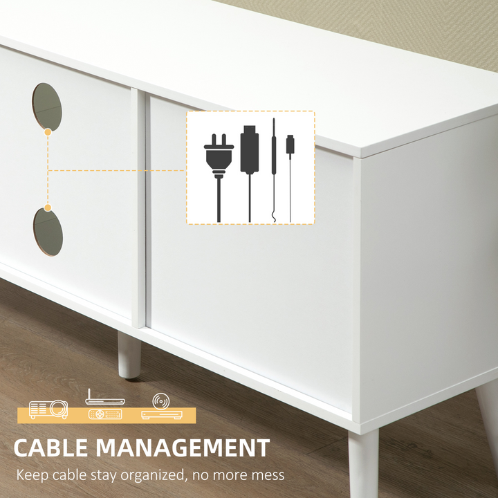 Modern Skandi TV Cabinet with Shelves & Foldable Drawers - Stylish Storage Solution, 110 x 46.5 x 29cm - Premium  from Home Treasures - Just £72.99! Shop now at Home Treasures