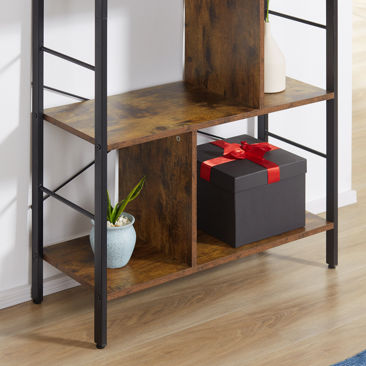 Industrial Storage Bookcase with 5 Tiers, Metal Frame - Rustic Brown - Premium  from Home Treasures - Just £85.99! Shop now at Home Treasures