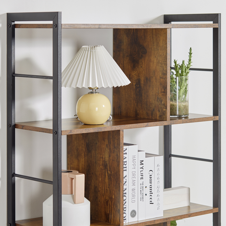 Industrial Storage Bookcase with 5 Tiers, Metal Frame - Rustic Brown - Premium  from Home Treasures - Just £85.99! Shop now at Home Treasures