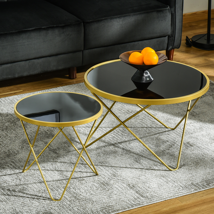 Modern Accent End Side Table with Tempered Glass Top and Golden Metal Legs – Perfect for Living Room or Office - Premium  from Home Treasures - Just £36.99! Shop now at Home Treasures