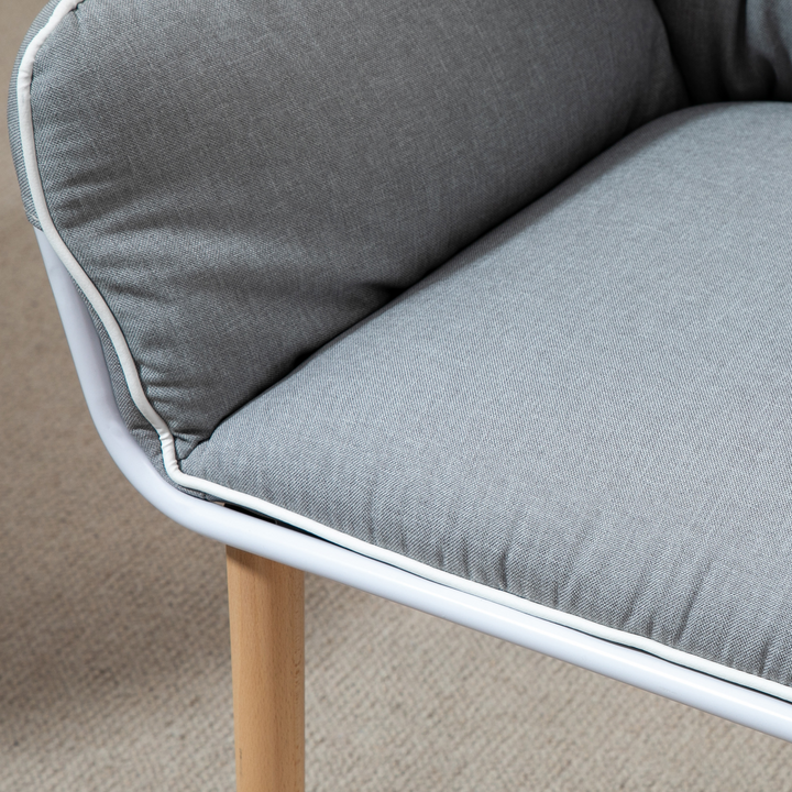 Elegant Grey Accent Chair with Contrast Piping and Plush Padding - Perfect for Modern Living Rooms & Bedrooms - Premium  from Home Treasures - Just £87.99! Shop now at Home Treasures