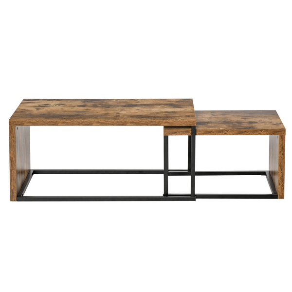 Set of 2 Coffee Tables Industrial Style Tea Table, Side Table Black & Brown - Premium  from Home Treasures - Just £86.99! Shop now at Home Treasures