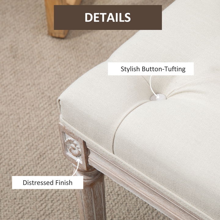 Beige Tufted Bed End Stool – Stylish Accent Bench & Window Seat for Bedroom, Hallway, Living Room - Premium  from Home Treasures - Just £97.99! Shop now at Home Treasures