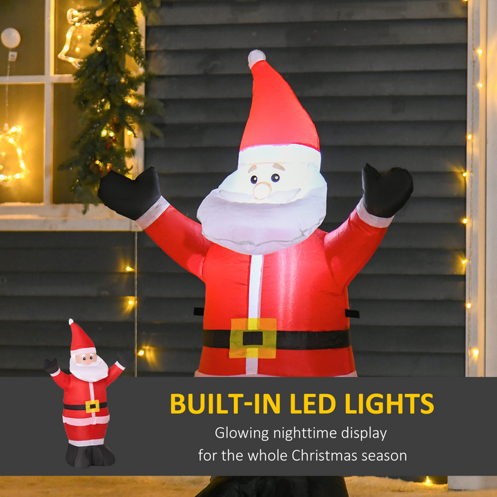 Inflatable Christmas Santa Claus Yard Décor with LED Light - Festive Outdoor Holiday Display - Premium  from Home Treasures - Just £29.99! Shop now at Home Treasures