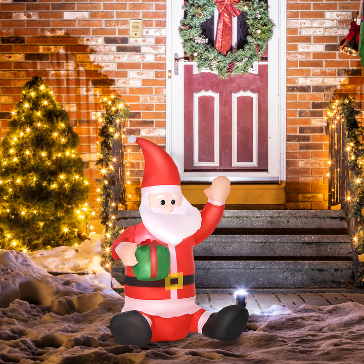 Inflatable Christmas Santa Claus with LED Lights – Festive Holiday Outdoor Yard Decoration - Premium  from Home Treasures - Just £31.99! Shop now at Home Treasures