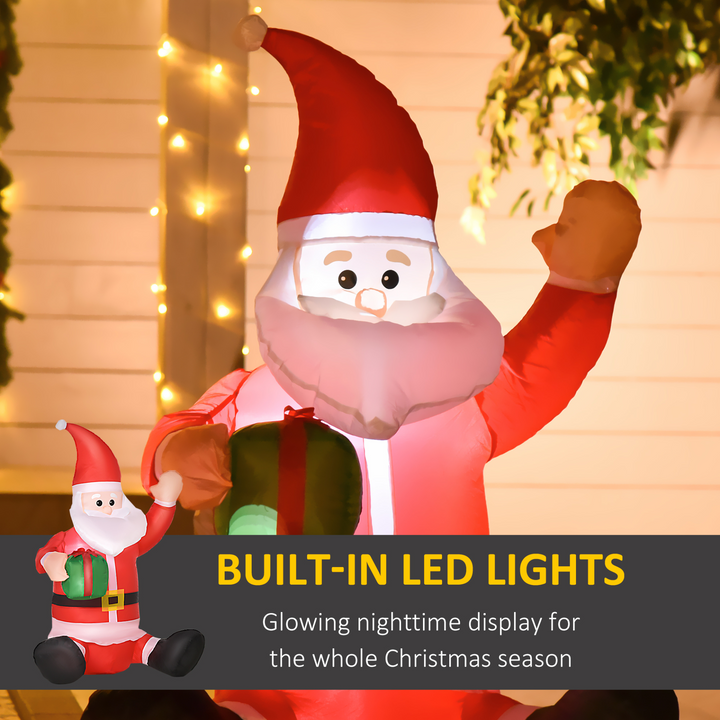 Inflatable Christmas Santa Claus with LED Lights – Festive Holiday Outdoor Yard Decoration - Premium  from Home Treasures - Just £31.99! Shop now at Home Treasures