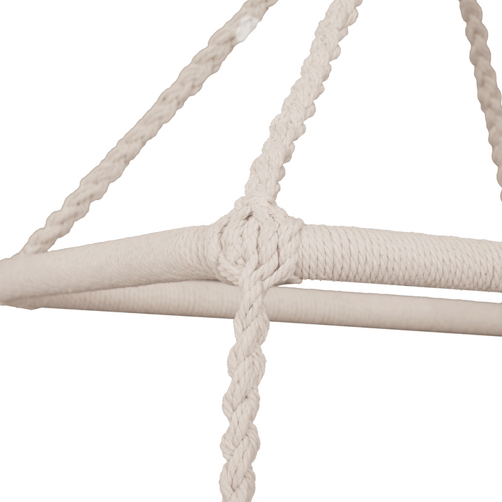 Macrame Swing Chair Hanging Seat Rope Tassels Indoor Outdoor Garden Beige - Premium  from Home Treasures - Just £60.99! Shop now at Home Treasures