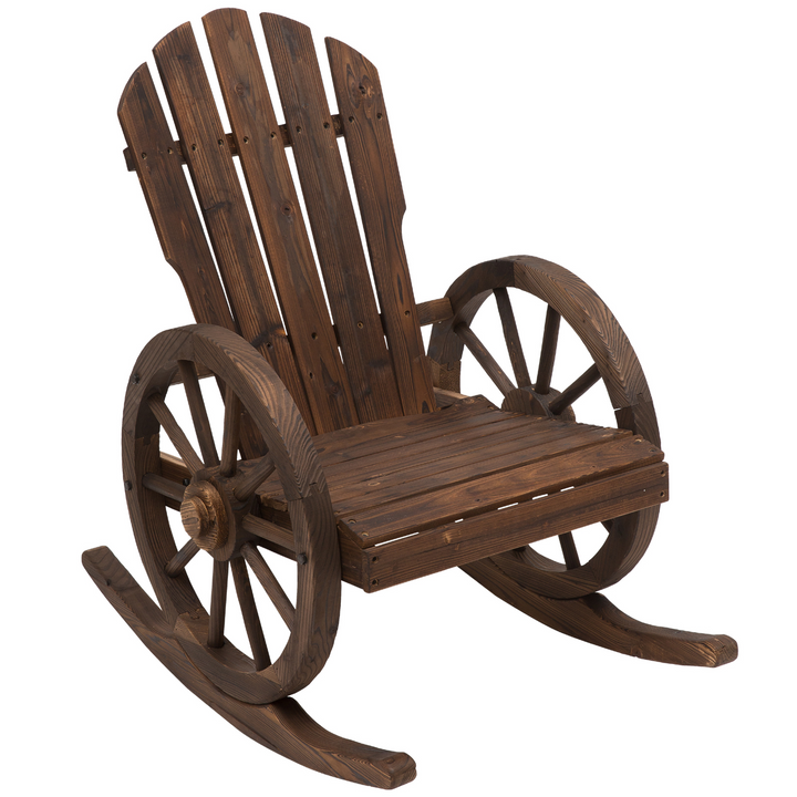 Adirondack Rocking Chair - Rustic Carbonized Wood, Durable Outdoor Seating - Premium  from Home Treasures - Just £153.99! Shop now at Home Treasures