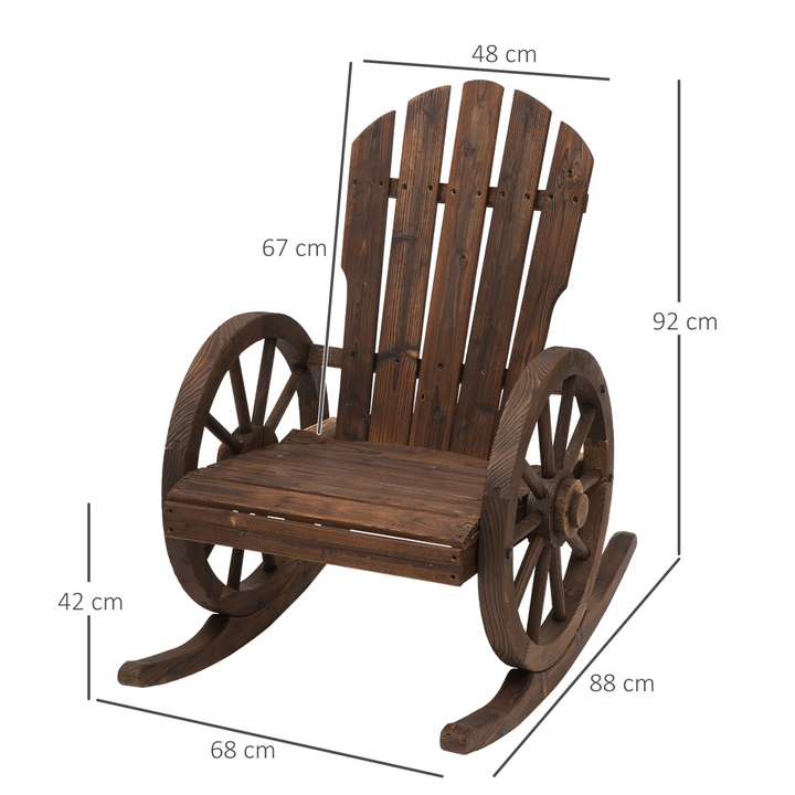 Adirondack Rocking Chair - Rustic Carbonized Wood, Durable Outdoor Seating - Premium  from Home Treasures - Just £153.99! Shop now at Home Treasures