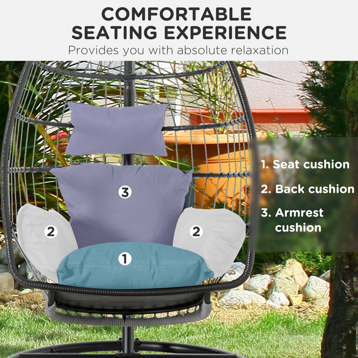 Luxurious Dark Grey Egg Chair Seat Cushion Replacement - Ultimate Comfort & Style for Indoor/Outdoor Use - Premium Cushion from Home Treasures - Just £63.99! Shop now at Home Treasures