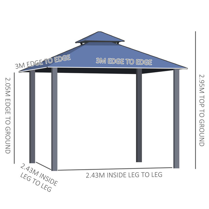 Premium Polycarbonate Hardtop Gazebo with Double-Tier Roof, Mosquito Netting, and Curtains for Ultimate Outdoor Comfort - Premium  from Home Treasures - Just £1054.99! Shop now at Home Treasures