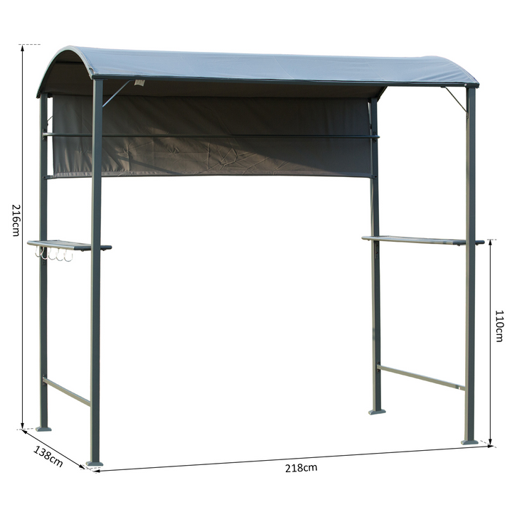 Premium Outdoor Metal BBQ Gazebo with Side Awning 2.2 x 1.4m | Rust-resistant & Stylish Barbecue Shelter - Premium  from Home Treasures - Just £179.99! Shop now at Home Treasures