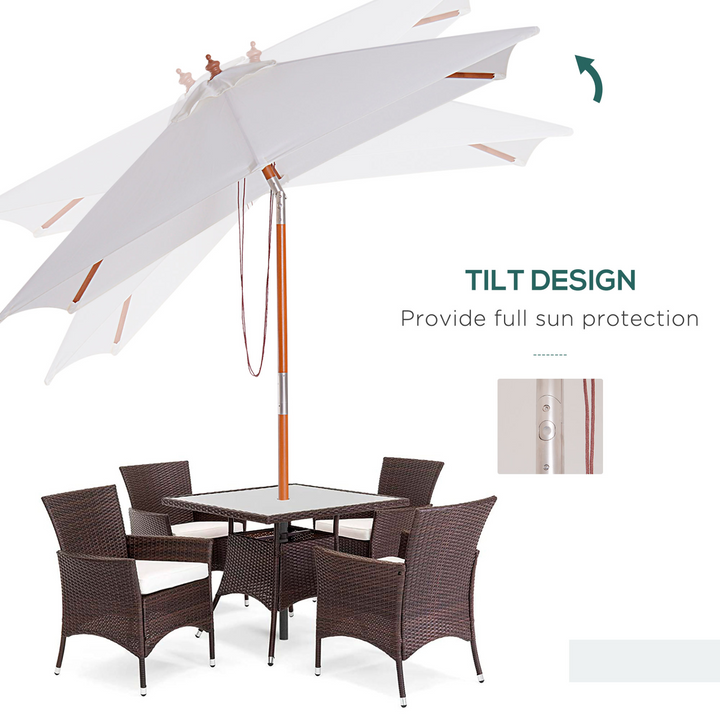 2m x 1.5m Patio Parasol Garden Umbrella - Cream White - Premium  from Home Treasures - Just £55.99! Shop now at Home Treasures