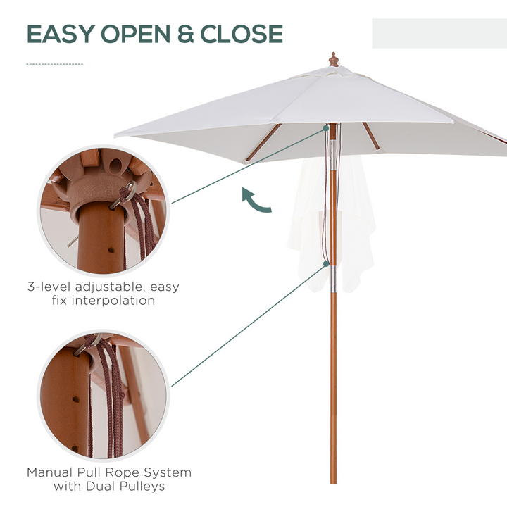 2m x 1.5m Patio Parasol Garden Umbrella - Cream White - Premium  from Home Treasures - Just £55.99! Shop now at Home Treasures