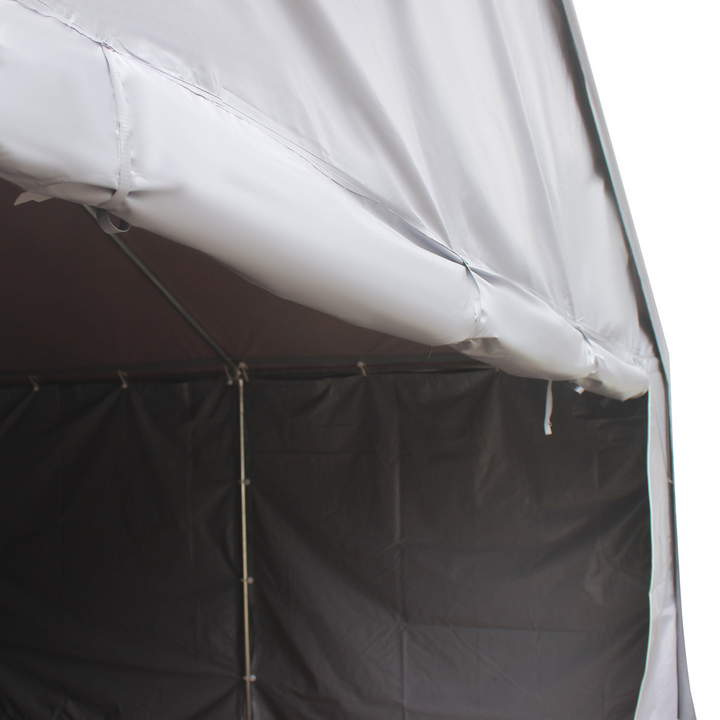 Dark Grey Party Canopy w/ PVC Cover & Water-Resistant Side Panels & Zipper Door, 8M x 4M Large Outdoor Event Tent - Premium  from Home Treasures - Just £1003.99! Shop now at Home Treasures