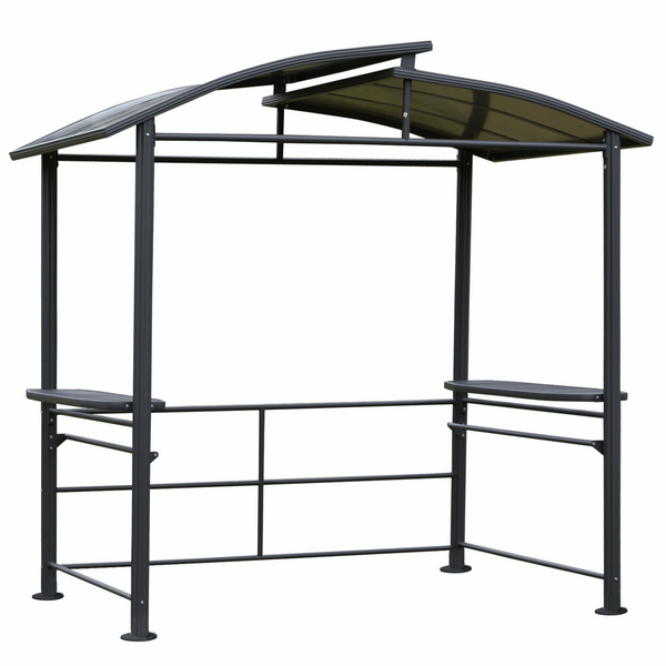 BBQ Gazebo Canopy with UV & Rain Protection, Side Shelves & Hanging Poles - Perfect Outdoor Barbecue Shelter - Premium  from Home Treasures - Just £447.99! Shop now at Home Treasures