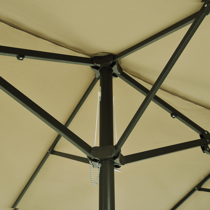 4.6m Garden Parasol Double-Sided Sun Umbrella Patio Canopy Shade - Tan - Premium  from Home Treasures - Just £104.99! Shop now at Home Treasures