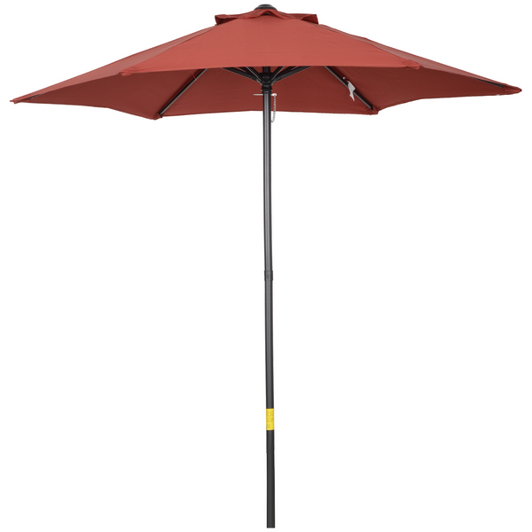 2m Patio Parasols Umbrellas, Elegant Wine Red Sun Shade with 6 Sturdy Ribs for Balcony, Garden, and Patio - Premium  from Home Treasures - Just £46.99! Shop now at Home Treasures