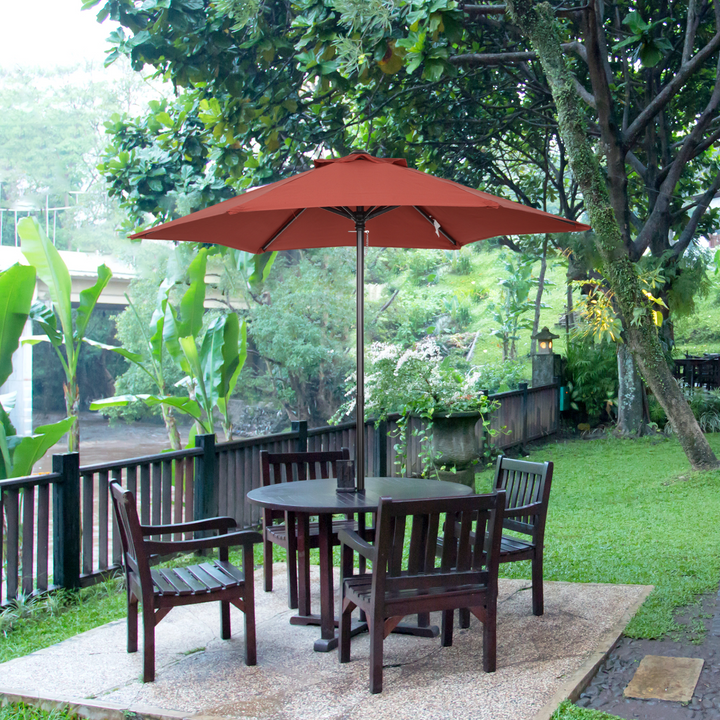 2m Patio Parasols Umbrellas, Elegant Wine Red Sun Shade with 6 Sturdy Ribs for Balcony, Garden, and Patio - Premium  from Home Treasures - Just £46.99! Shop now at Home Treasures