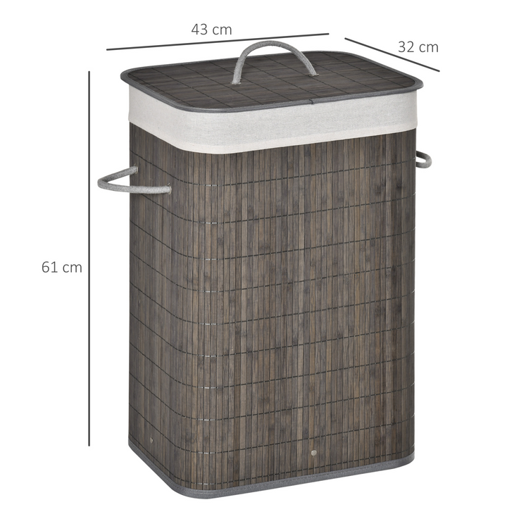 Grey Laundry Basket with Flip Lid & Handles - Collapsible, Foldable & Water-Resistant Hamper for Dirty Clothes Storage - Premium  from Home Treasures - Just £27.99! Shop now at Home Treasures