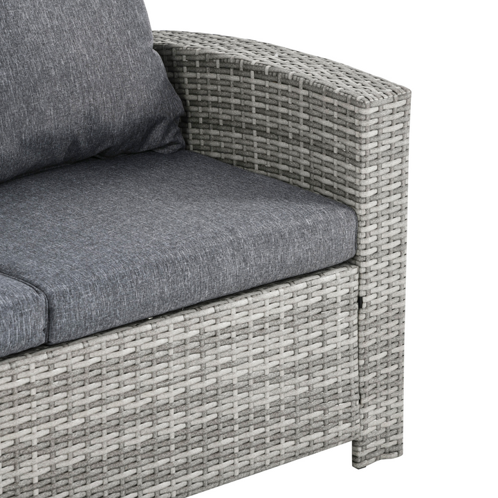 Elegant Grey Wicker Weave Rattan Dining Set with Cushions – 6-Piece Outdoor Furniture - Premium  from Home Treasures - Just £1071.99! Shop now at Home Treasures