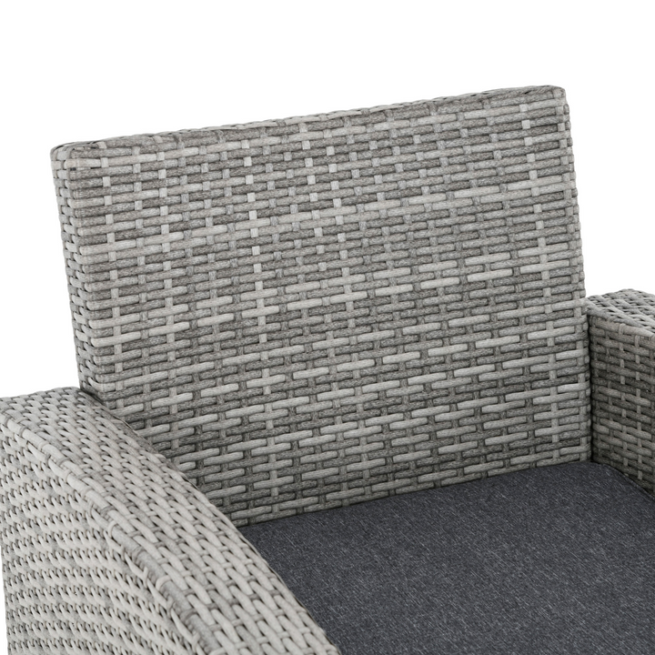 Elegant Wicker Weave Rattan Dining Set with Cushions in Grey – 6-Piece Outdoor Furniture - Premium  from Home Treasures - Just £1071.99! Shop now at Home Treasures