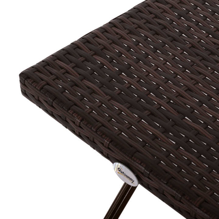 Folding Square Rattan Coffee Table - Sturdy, Weather-Resistant Wicker Weave Side Table (40 x 40 x 40cm, Brown) - Premium  from Home Treasures - Just £29.99! Shop now at Home Treasures