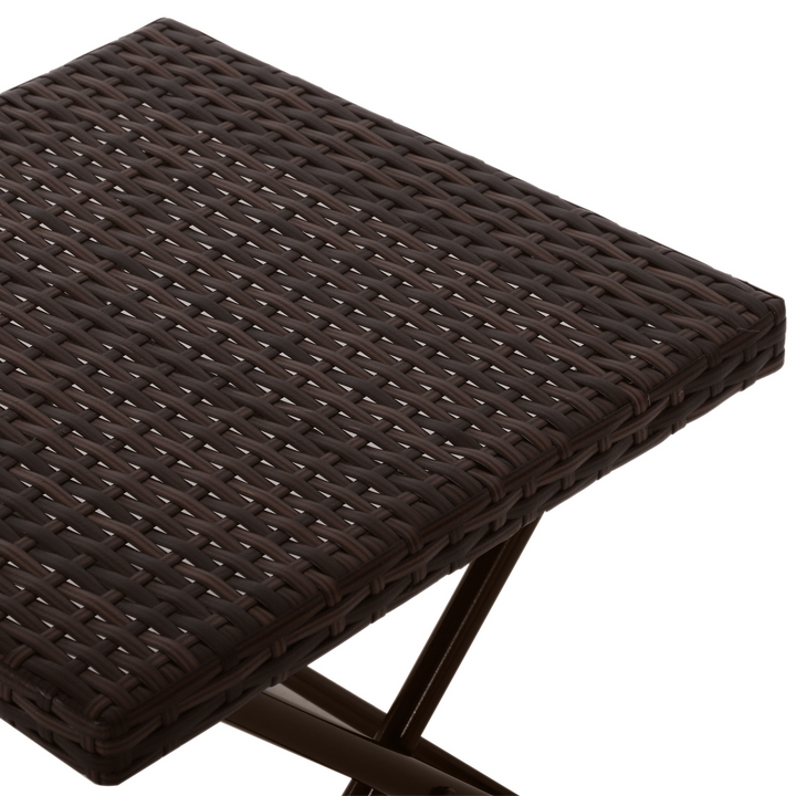 Folding Square Rattan Coffee Table - Sturdy, Weather-Resistant Wicker Weave Side Table (40 x 40 x 40cm, Brown) - Premium  from Home Treasures - Just £29.99! Shop now at Home Treasures