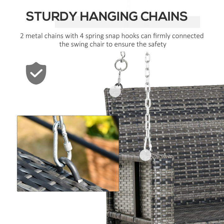 Elegant Rattan Hanging Swing Chair/Loveseat with Padded Cushion - Perfect for Outdoor Relaxation - Premium  from Home Treasures - Just £187.99! Shop now at Home Treasures