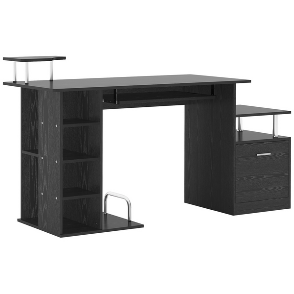 Computer Desk PC Workstation with Drawer Shelves CPU Storage Rack Home Office Furniture (BLACK) - Premium  from Home Treasures - Just £134.99! Shop now at Home Treasures