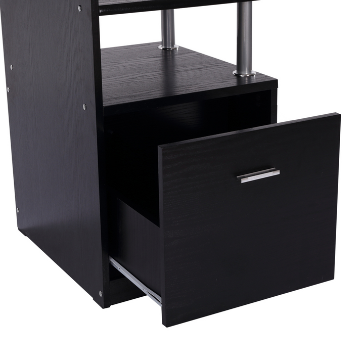 Computer Desk PC Workstation with Drawer Shelves CPU Storage Rack Home Office Furniture (BLACK) - Premium  from Home Treasures - Just £134.99! Shop now at Home Treasures