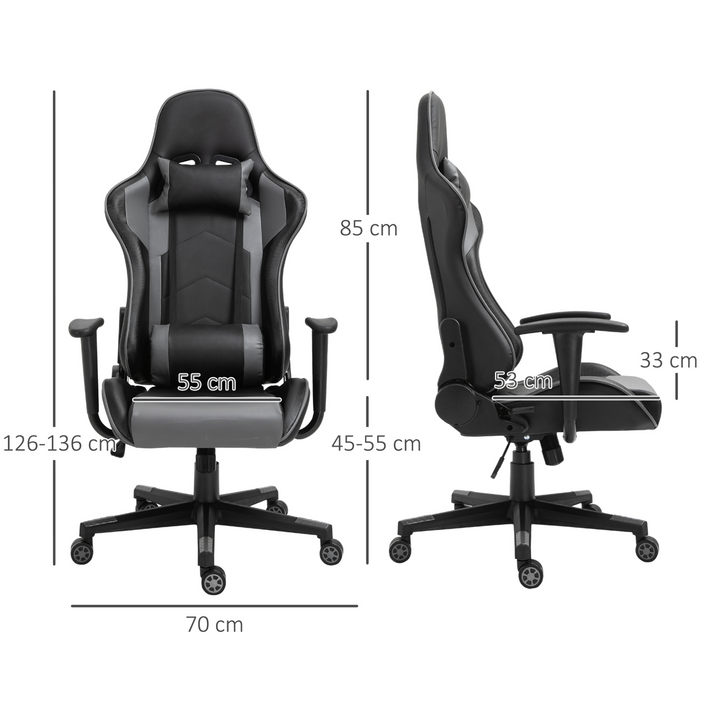 Vinsetto High Back Racing Gaming Chair - PU Leather Reclining Computer Chair, Ergonomic and Adjustable - Premium  from Home Treasures - Just £170.99! Shop now at Home Treasures