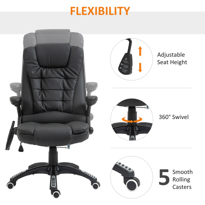 Executive Office Chair with Massage and Heat, High Back PU Leather Massage Office Chair - Premium  from Home Treasures - Just £184.99! Shop now at Home Treasures