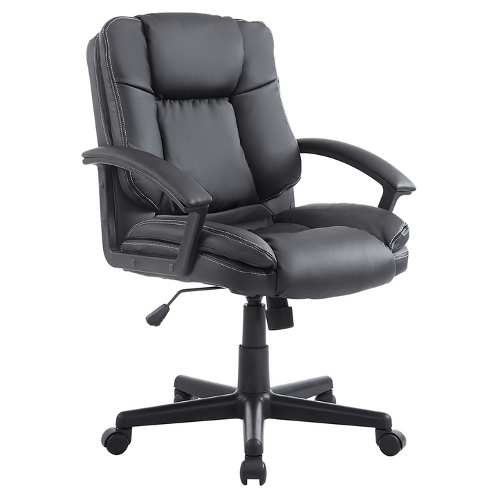 Swivel Executive Office Chair - Mid Back Faux Leather Computer Desk Chair for Home and Office Comfort - Premium  from Home Treasures - Just £130.99! Shop now at Home Treasures