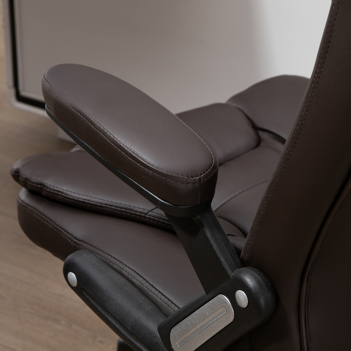 Executive Office Chair with Massage and Heat - High Back PU Leather Reclining Office Chair, Brown - Premium  from Home Treasures - Just £184.99! Shop now at Home Treasures