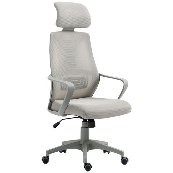 Vinsetto Grey Ergonomic Office Chair with High Mesh Back, Adjustable Height, Swivel Base & Wheels - Premium  from Home Treasures - Just £120.99! Shop now at Home Treasures