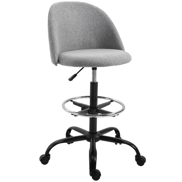 Vinsetto Ergonomic Adjustable Drafting Chair in Grey | Comfortable & Versatile Work Seating - Premium  from Home Treasures - Just £119.99! Shop now at Home Treasures