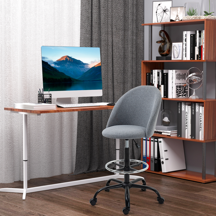 Vinsetto Ergonomic Adjustable Drafting Chair in Grey | Comfortable & Versatile Work Seating - Premium  from Home Treasures - Just £119.99! Shop now at Home Treasures