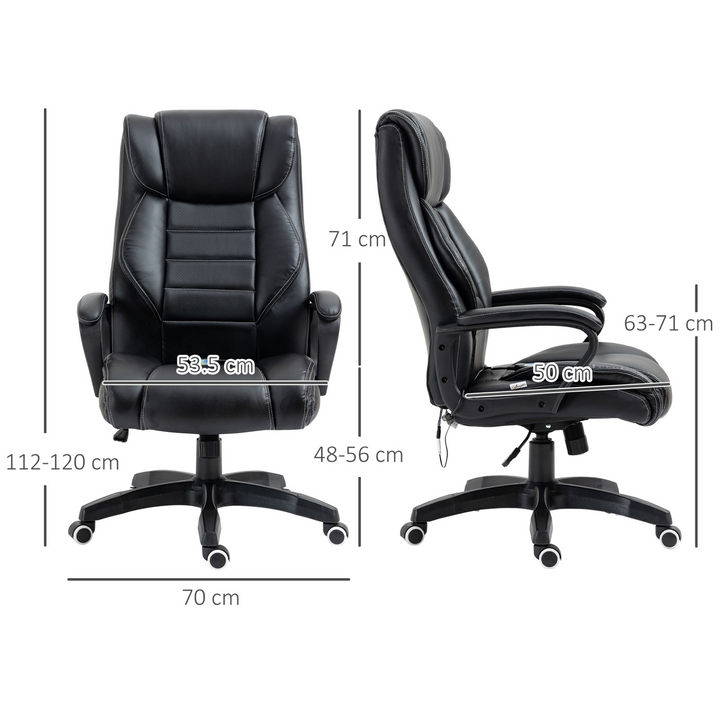 Vinsetto High Back Executive Office Chair - Ergonomic Massage, Swivel, Adjustable - Black - Premium  from Home Treasures - Just £160.99! Shop now at Home Treasures