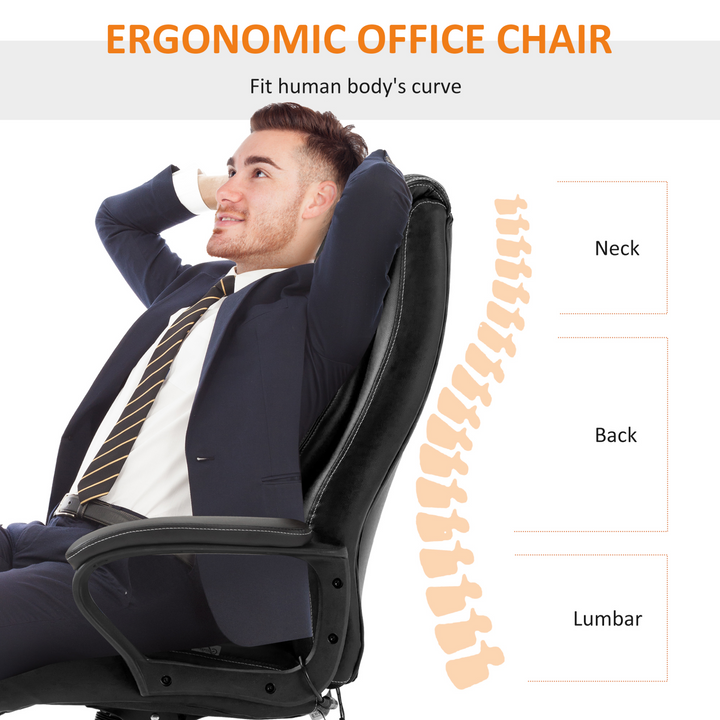 Vinsetto High Back Executive Office Chair - Ergonomic Massage, Swivel, Adjustable - Black - Premium  from Home Treasures - Just £160.99! Shop now at Home Treasures