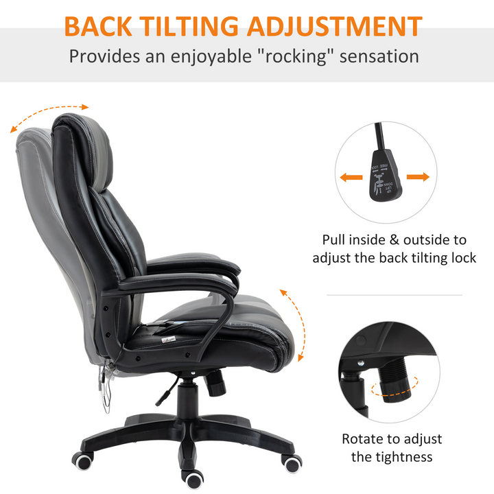 Vinsetto High Back Executive Office Chair - Ergonomic Massage, Swivel, Adjustable - Black - Premium  from Home Treasures - Just £160.99! Shop now at Home Treasures